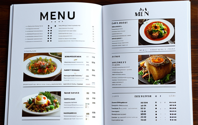 넛지 기법과 사회적 가치 창출 방법 - Smart Restaurant Menu**

"A beautifully designed restaurant menu showcasing strategically placed dis...