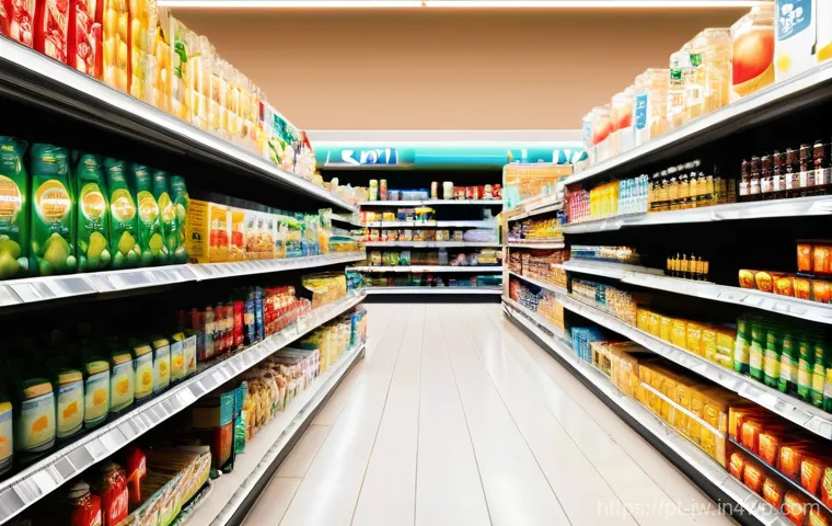 넛지 기법의 사회적 비용 분석하기 - Image Prompt 1: The Supermarket of Subtle Choices**