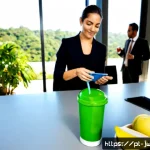 넛지와 리더십의 관계 연구 - Photorealistic modern Brazilian corporate office in São Paulo, an empathetic team leader subtly arra...
